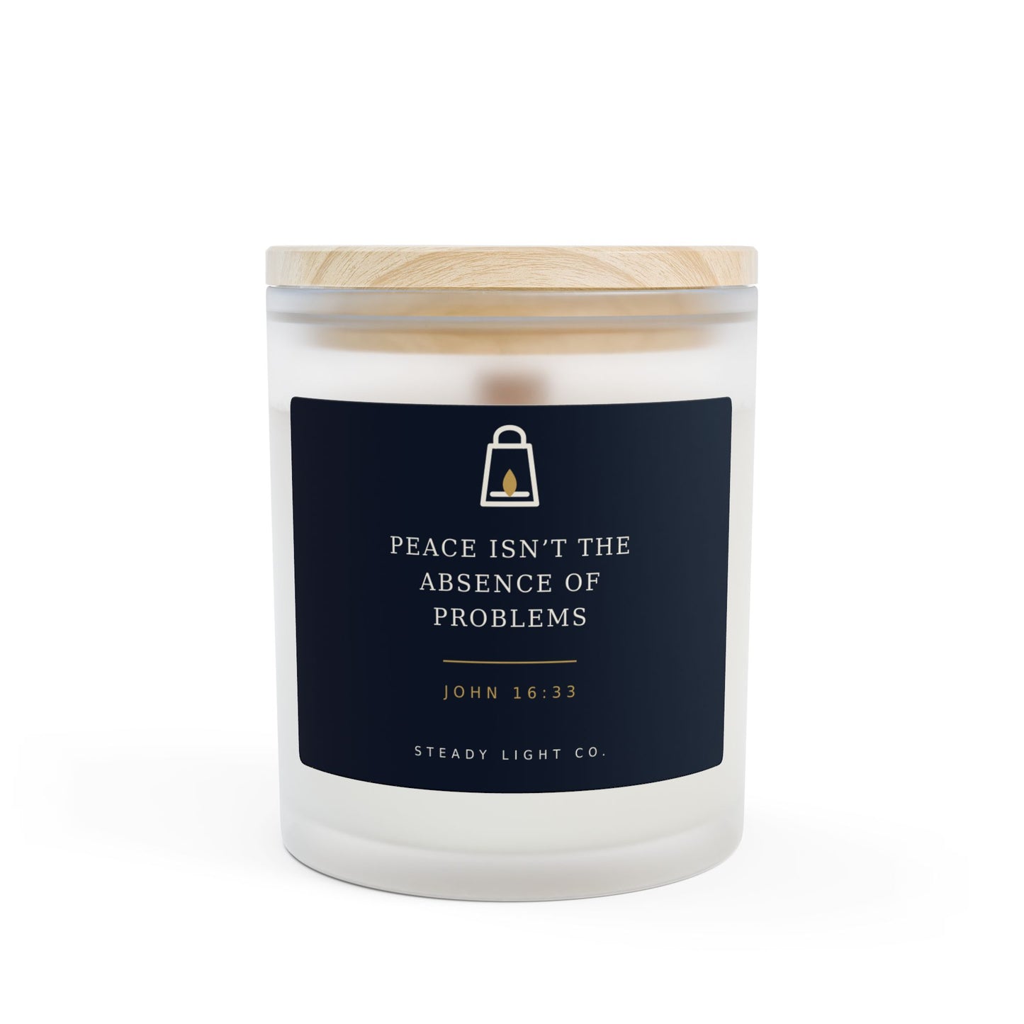 Peace Isn’t the Absence of Problems — John 16:33 Premium Wood-Wick Candle