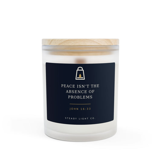 Peace Isn’t the Absence of Problems — John 16:33 Premium Wood-Wick Candle